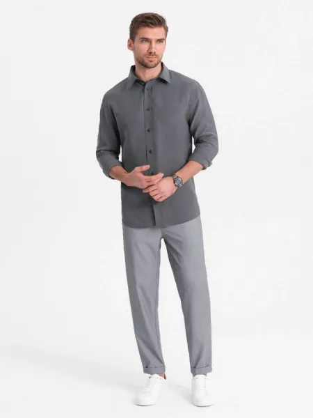 Trendy pánske chinos nohavice šedé