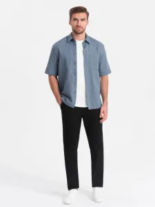 Jedinečné pánske slim fit chinos nohavice čierne