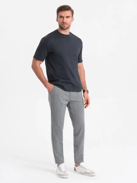 Elegantné pánske chinos nohavice šedé