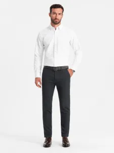 Elegantné pánske chinos nohavice grafitové