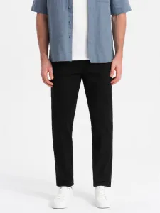 Jedinečné pánske slim fit chinos nohavice čierne