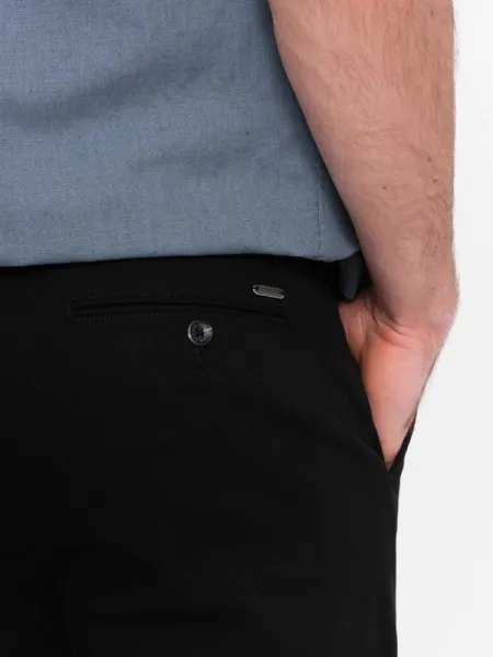 Jedinečné pánske slim fit chinos nohavice čierne