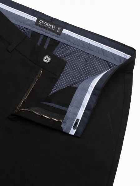 Jedinečné pánske slim fit chinos nohavice čierne