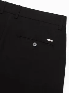 Jedinečné pánske slim fit chinos nohavice čierne
