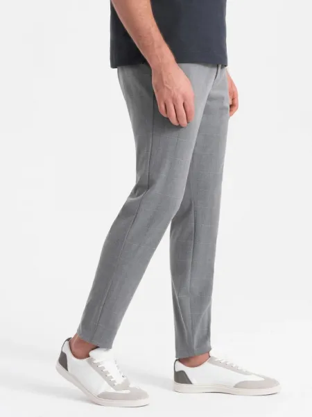 Elegantné pánske chinos nohavice šedé