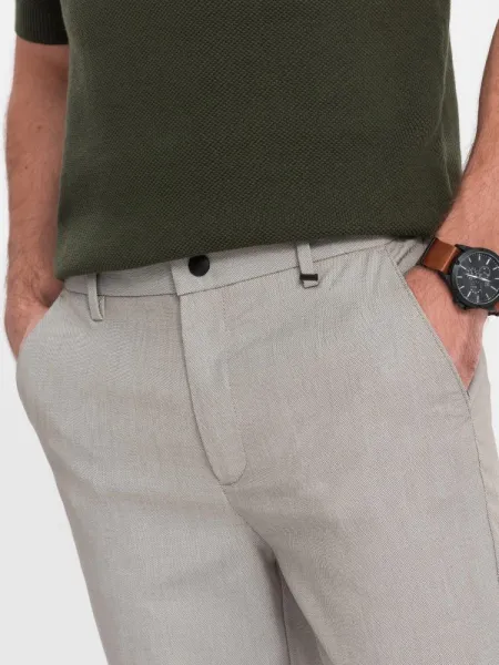 Trendy pánske chinos nohavice svetlo šedé