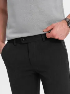 Elegantné pánske chinos nohavice grafitové