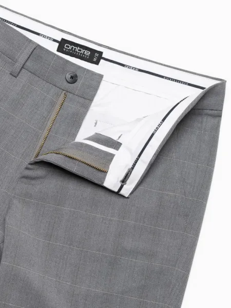 Elegantné pánske chinos nohavice šedé