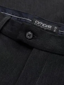 Elegantné pánske chinos nohavice grafitové