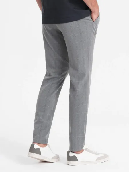 Elegantné pánske chinos nohavice šedé