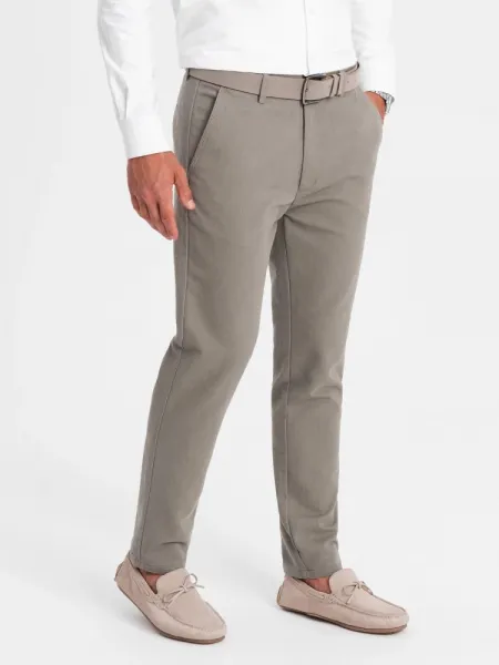 Elegantné pánske chinos nohavice béžové