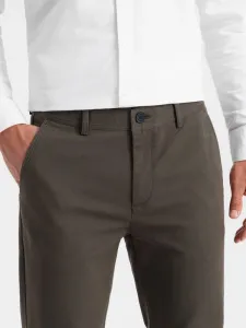 Elegantné pánske chinos nohavice khaki