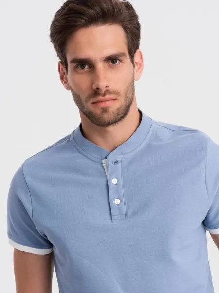 Trendy pánska polokošeľa - modrá