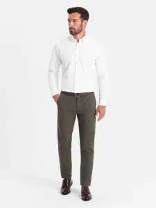 Elegantné pánske chinos nohavice khaki
