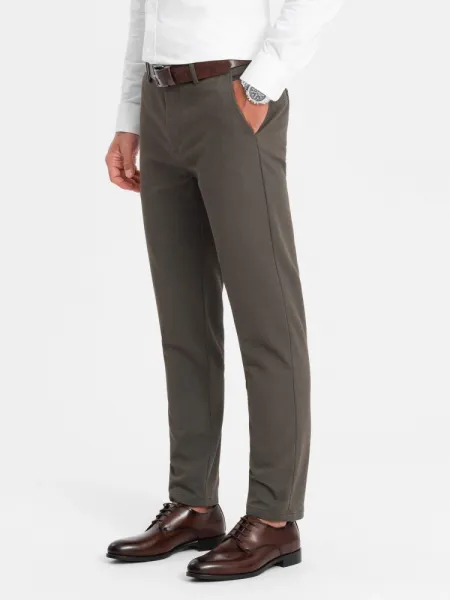 Elegantné pánske chinos nohavice khaki