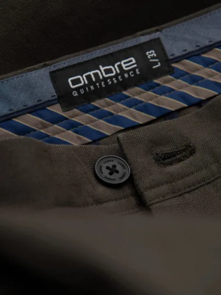 Elegantné pánske chinos nohavice khaki