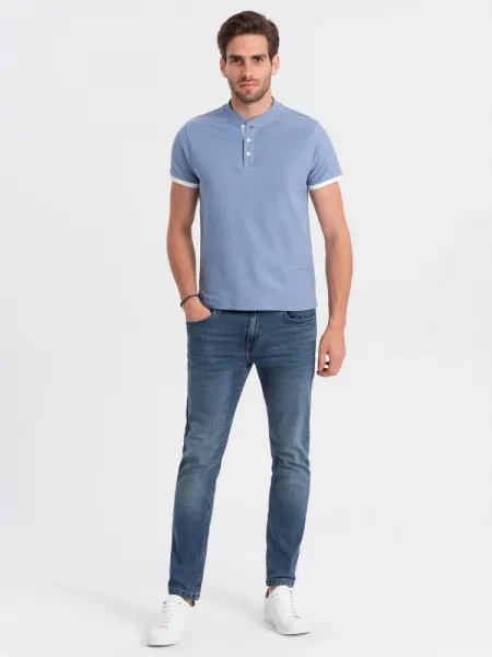 Trendy pánska polokošeľa - modrá