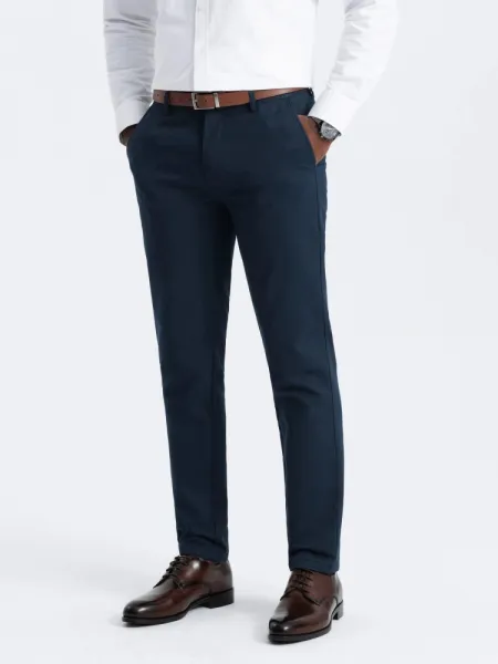 Elegantné pánske chinos nohavice granátové