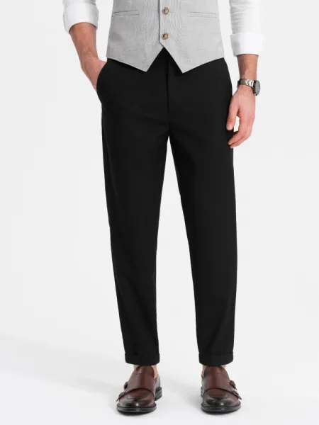 Trendy pánske chinos nohavice čierne