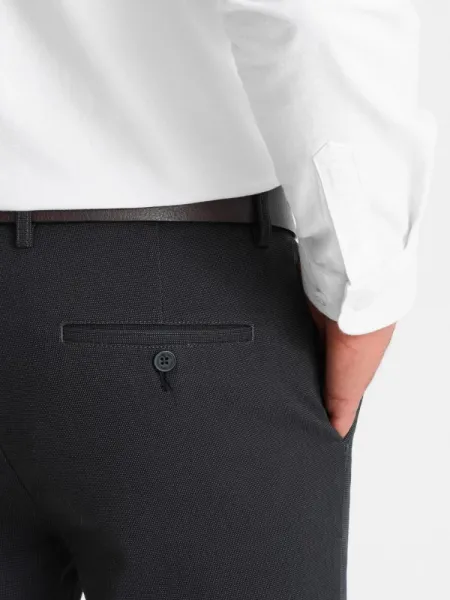 Elegantné pánske chinos nohavice grafitové