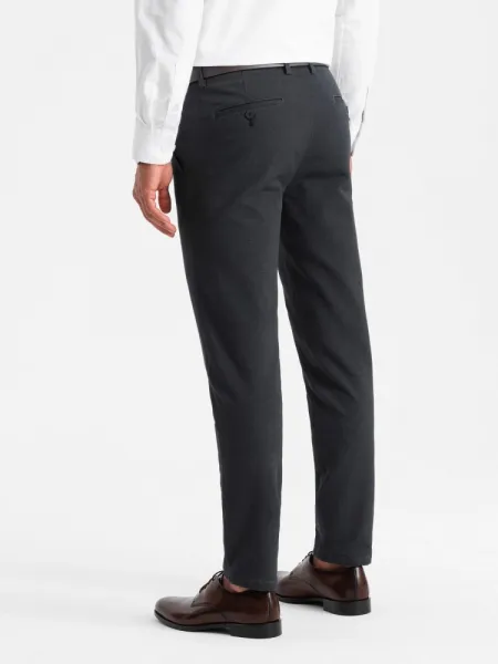 Elegantné pánske chinos nohavice grafitové