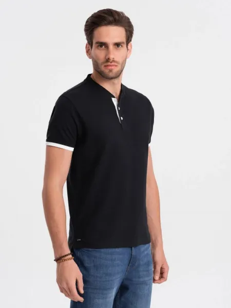 Trendy pánska polokošeľa - čierna