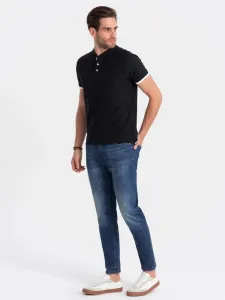 Trendy pánska polokošeľa - čierna