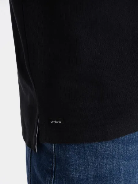 Trendy pánska polokošeľa - čierna