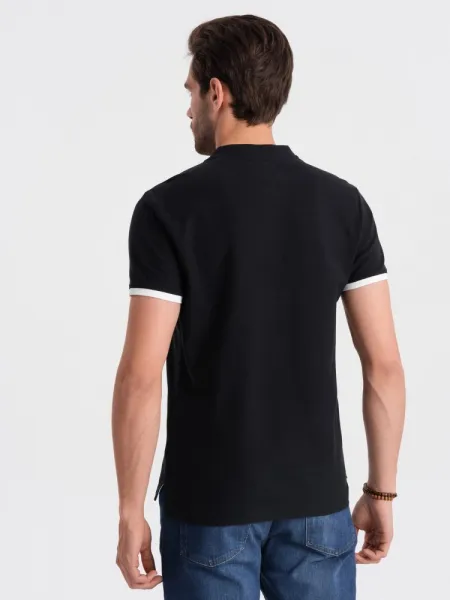 Trendy pánska polokošeľa - čierna