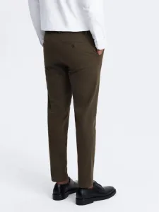 Elegantné pánske chinos nohavice s jemnou textúrou olivové