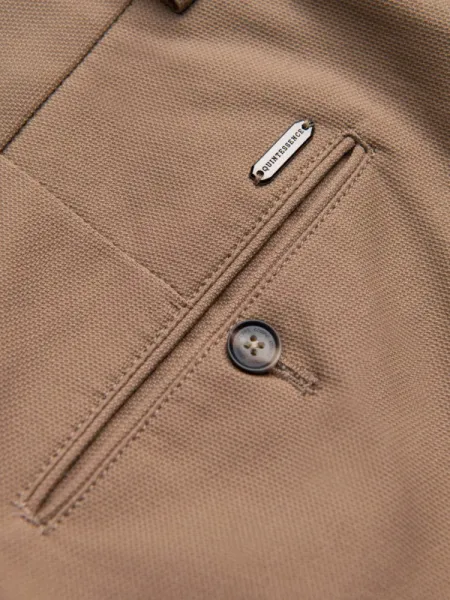 Jedinečné pánske slim fit chinos nohavice svetlo hnedé