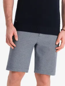 Štýlové kraťasy štruktúrované pre pánov tmavo modré