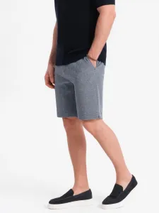Štýlové kraťasy štruktúrované pre pánov tmavo modré