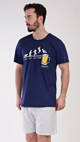 Dvojfarebné pánske pyžamo - Pivko