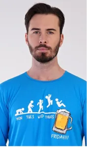 Dlhé tyrkysové pánske pyžamo Filip