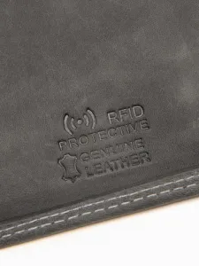 Čierna vertikálna kožená peňaženka na patentku A091