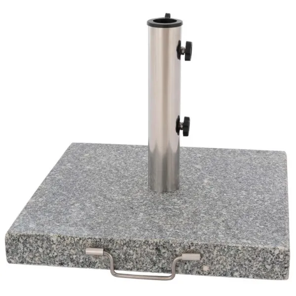Garthen 40602 Stojan pre slnečníky - žula a oceľ - 45 x 45 cm