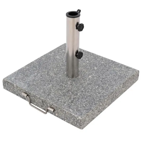 Garthen 40602 Stojan pre slnečníky - žula a oceľ - 45 x 45 cm