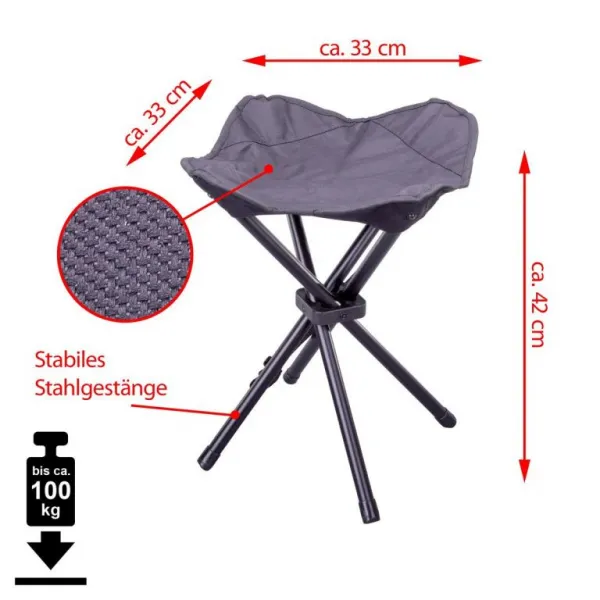 Garthen 65863 Kempingová stolička trojnožka - 2 kusy