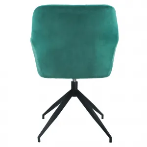 Otočná stolička, zelená Velvet látka/čierna, VELEZA NEW
