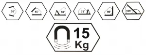 MARPOL Zvárací magnetický uholník 6 hran 15kg
