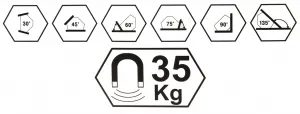 MARPOL Zvárací magnetický uholník 6 hran, 35 kg