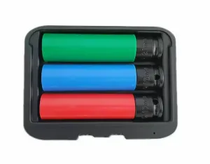 TIP-TOPOL Sada extra dlhých rázových nadstavcov 1/2" - 17, 19, 21 mm pre hliníkové ráfiky