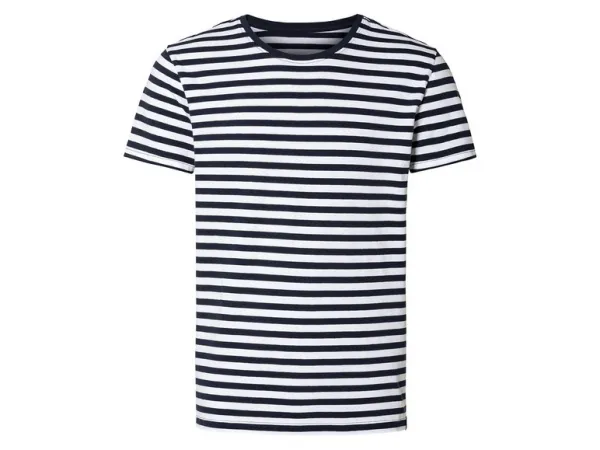 Livergy® Pánske bavlnené tričko (L (52/54), pruhy)