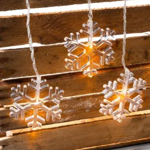 Nexos 86334 Svetelný záves vločky, 8 LED, teplo-biela
