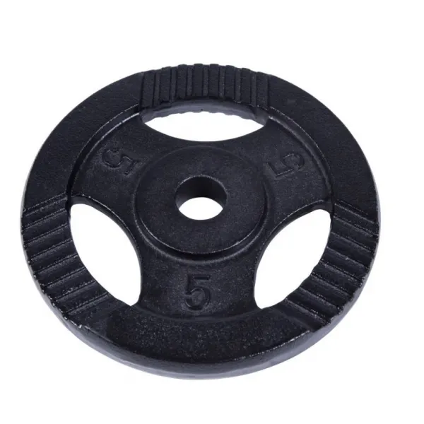 Gorilla Sports Liatinový činkový kotúč, čierny, 5 kg