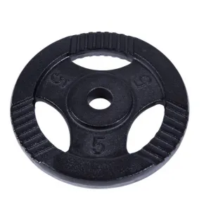 Gorilla Sports Liatinový činkový kotúč, čierny, 5 kg