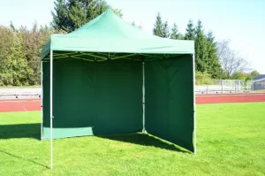 Garthen PROFI 6376 Záhradný párty stan nožnicový 3x3 m zelený + 4 bočné steny