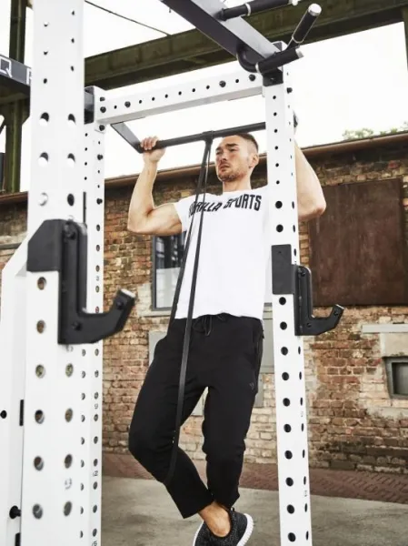 Gorilla Sports Hrazda na stenu, set s posilňovacou gumou