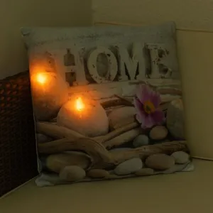 Nexos 68494 Dekoračný vankúš s LED osvetlením Domov - 38 x 38 cm